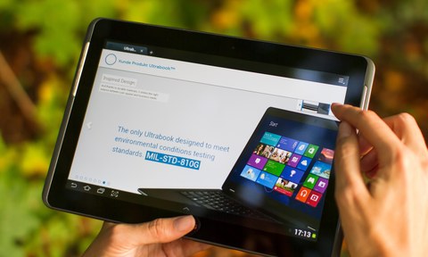 HTML5 Laptop Präsentation & Verkäufertraining auf Android Tablet